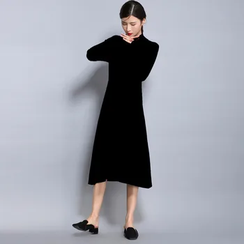New 2018 Autumn Winter Women Turtleneck Wool Knitted Dress Vintage Cashmere Sweater Dress Casual Loose Empire Dresses
New 2018 Autumn Winter Women Turtleneck Wool Knitted Dress Vintage Cashmere Sweater Dress Casual Loose Empire Dresses