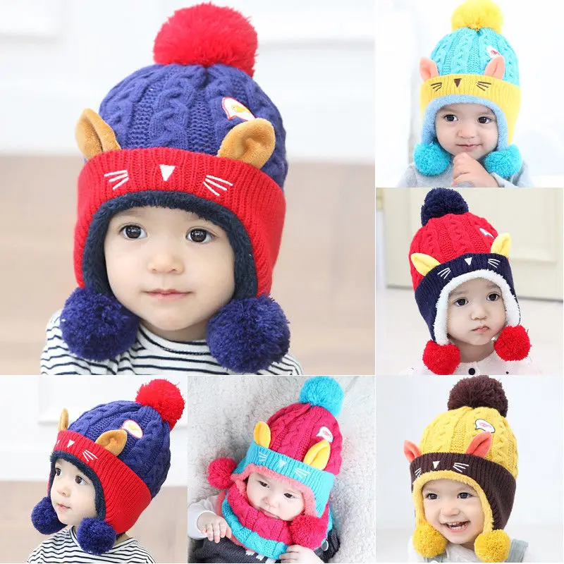 Children Hat Toddler Kids Baby Warm Winter Crochet Hat Knit Protect Ear Beanie Fleece Pom Pom Hat Boys Girls Cap Drop Shipping
Children Hat Toddler Kids Baby Warm Winter Crochet Hat Knit Protect Ear Beanie Fleece Pom Pom Hat Boys Girls Cap Drop Shipping