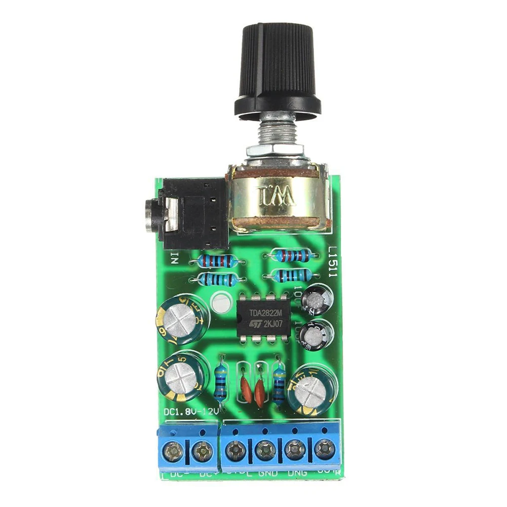 DC1.8-12V TDA2822M Amplifier 2.0 Channel Stereo 3.5mm Audio Amp Board Module green
DC1.8-12V TDA2822M Amplifier 2.0 Channel Stereo 3.5mm Audio Amp Board Module green