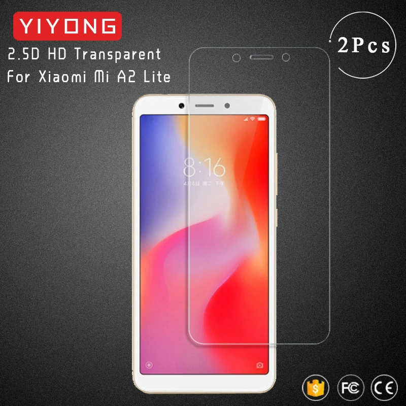 

YIYONG 2.5D HD Transparent Glass For Xiaomi Mi A2 Lite Tempered Glass Xiomi A2 Lite Screen Protector For Xiaomi Mi A3 Lite Glass