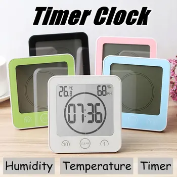 Waterproof LCD Digital Wall Clock Temperature Humidity Meter Bathroom Shower Wall Suction Countdown Kitchen Bath Timer Alarm
Waterproof LCD Digital Wall Clock Temperature Humidity Meter Bathroom Shower Wall Suction Countdown Kitchen Bath Timer Alarm