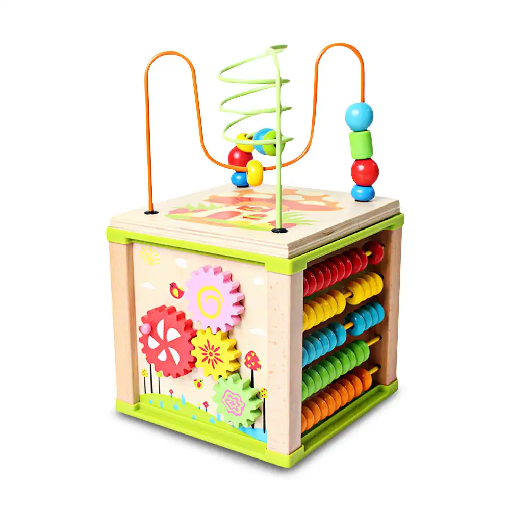 wooden learning cube