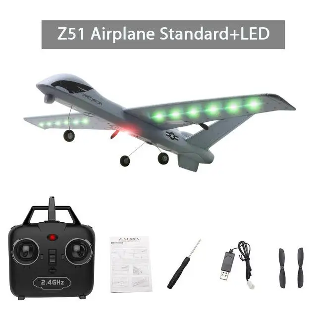 Flying Model Gliders RC Plane 2.4G 2CH Predator Z51 Remote Control RC Airplane Wingspan Foam Hand Throwing Glider Toy Planes
Flying Model Gliders RC Plane 2.4G 2CH Predator Z51 Remote Control RC Airplane Wingspan Foam Hand Throwing Glider Toy Planes