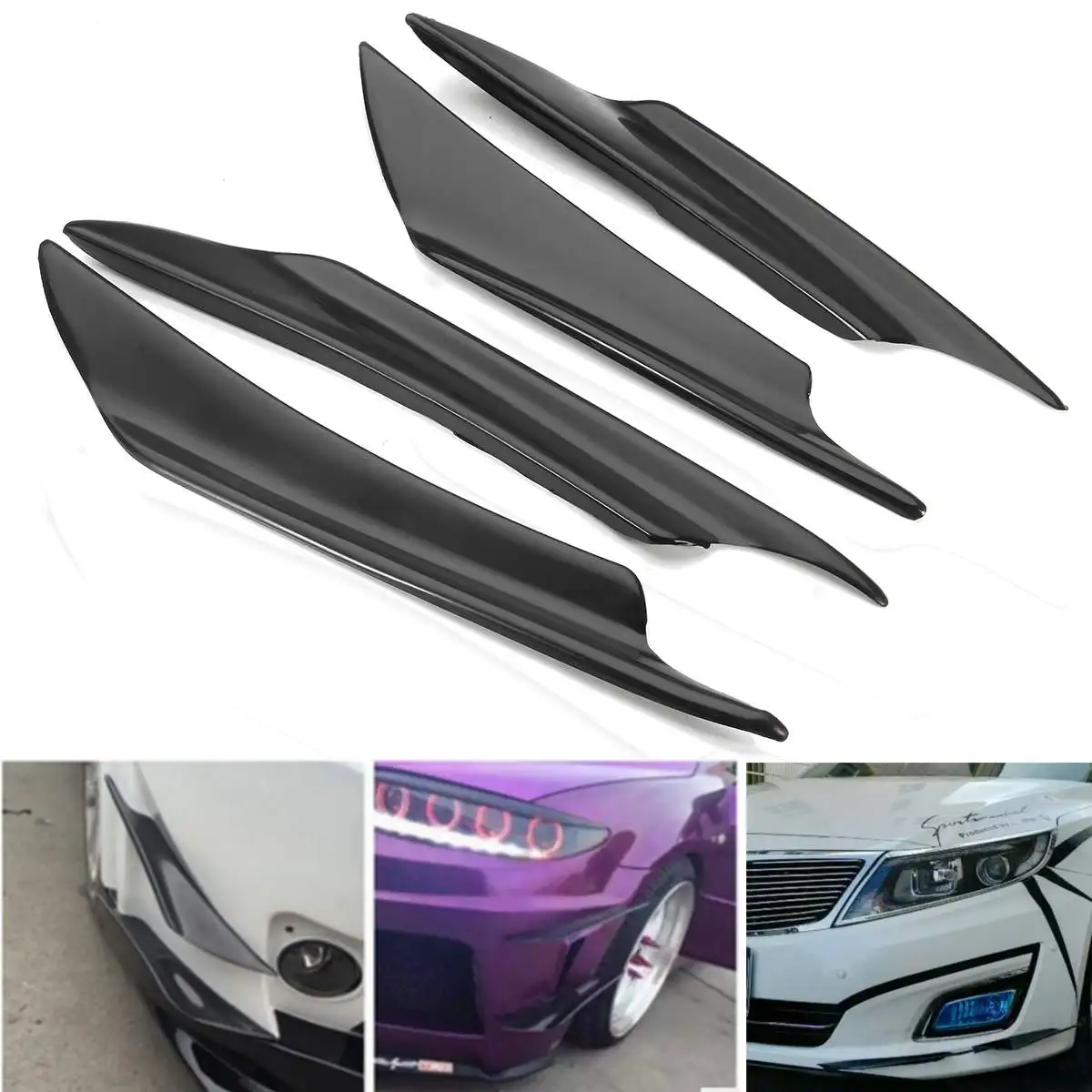4Pcs Universal Front Bumper Lip Splitter Protector Fin Body Spoiler Canards Splitters Trim
4Pcs Universal Front Bumper Lip Splitter Protector Fin Body Spoiler Canards Splitters Trim