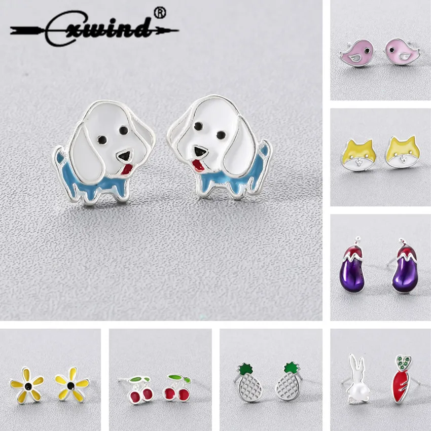 Cxwind Cartoon Enamel Rabbit Earring Boy Girl Animal Bee Flower Dog Stud Earrings for Women Lady Korean Minimalist Jewelry
Cxwind Cartoon Enamel Rabbit Earring Boy Girl Animal Bee Flower Dog Stud Earrings for Women Lady Korean Minimalist Jewelry