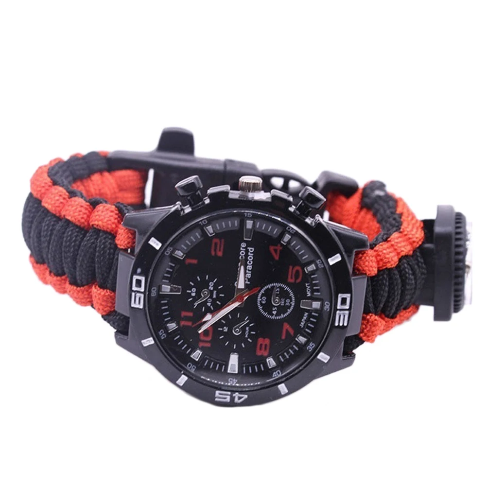 High quality Outdoor Camping Survival Watch Multi-functional Bracelet Compass Rescue Rope Whistle Paracord Bracelet Tools Kit
High quality Outdoor Camping Survival Watch Multi-functional Bracelet Compass Rescue Rope Whistle Paracord Bracelet Tools Kit