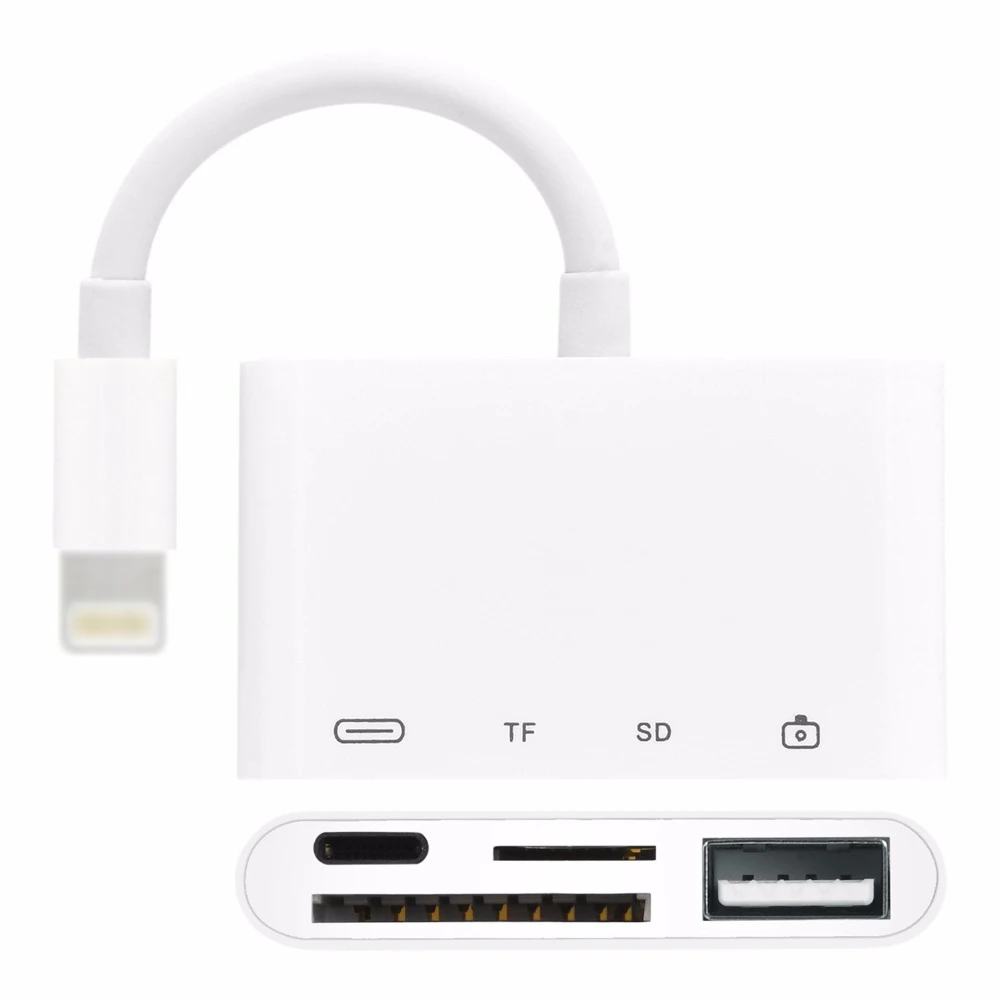 IG-Card Reader Lightning 4 in 1 SD/TF Card Camera Connection Kits for Lightning to USB Camera Reader OTG Cable Adapter
IG-Card Reader Lightning 4 in 1 SD/TF Card Camera Connection Kits for Lightning to USB Camera Reader OTG Cable Adapter