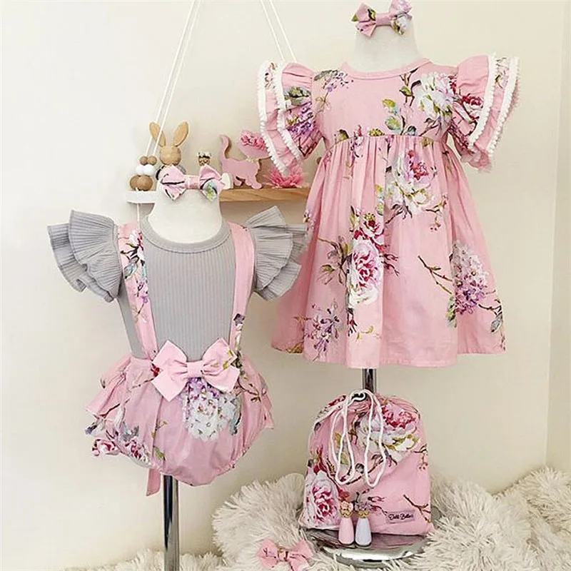 Princess Kids Baby Girl Floral Sister Matching Outfits Summer Clothes Ruffle Lace Fly Sleeve Dress Tops Bibs Shorts 2Pcs 0-4Y
Princess Kids Baby Girl Floral Sister Matching Outfits Summer Clothes Ruffle Lace Fly Sleeve Dress Tops Bibs Shorts 2Pcs 0-4Y