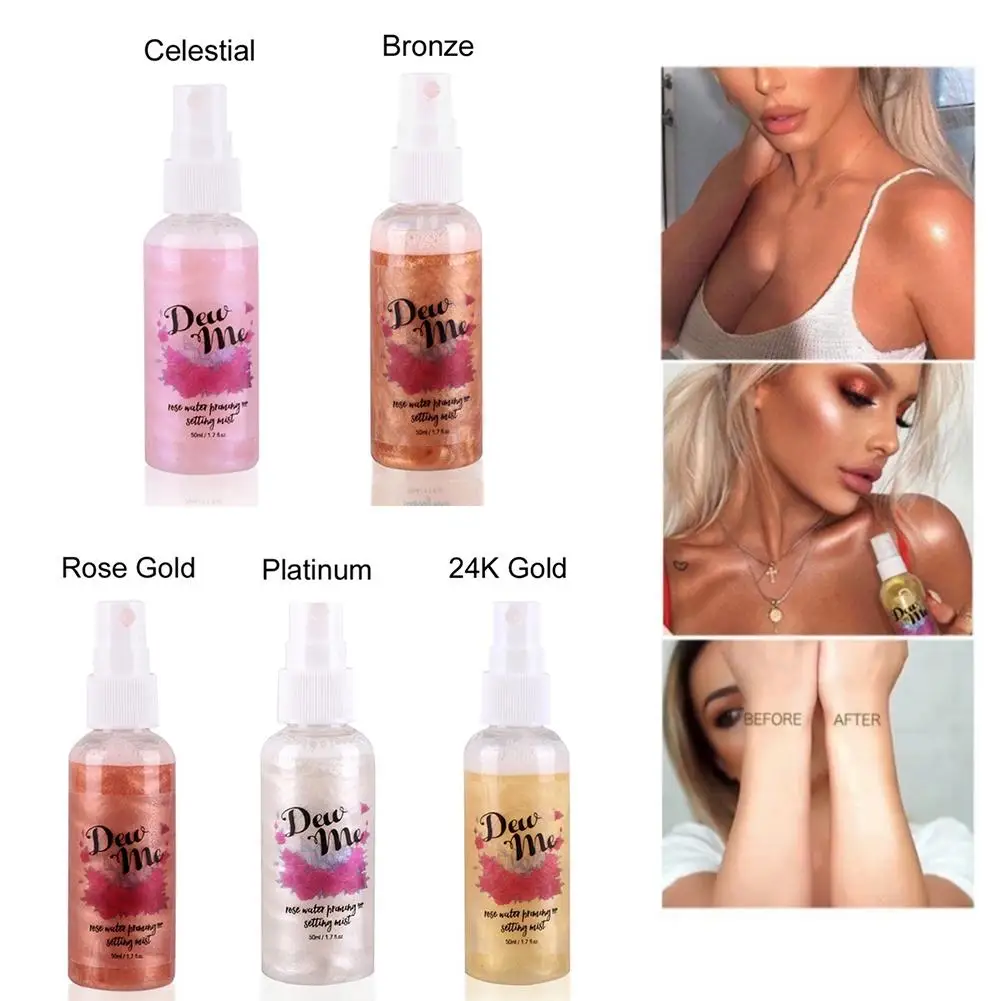Bronzer Highlighter Liquid Setting Spray Illuminating Face Shimmer Long-lasting Brighten Glow Rose Gold Highlight Makeup
Bronzer Highlighter Liquid Setting Spray Illuminating Face Shimmer Long-lasting Brighten Glow Rose Gold Highlight Makeup