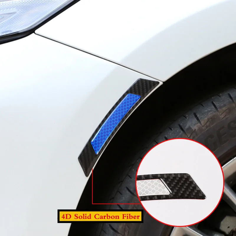 

Car Body Refit Reflector Fender Sticker With Night Light Warning Reflective Tape Carbon Fiber Strip For Toyota C-HR 2017 2018