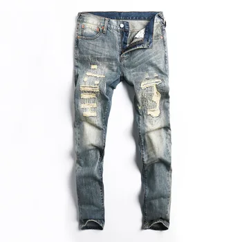 DSEL Brand Mens Ripped Jeans Retro Lod Hole Denim Trousers Fashion Casual Patchwork Streetwear Biker Jeans Geggar Pants
DSEL Brand Mens Ripped Jeans Retro Lod Hole Denim Trousers Fashion Casual Patchwork Streetwear Biker Jeans Geggar Pants