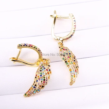4 Pairs, Rainbow cz paved wing feather dangle earrings, fashion JEWELRY
4 Pairs, Rainbow cz paved wing feather dangle earrings, fashion JEWELRY