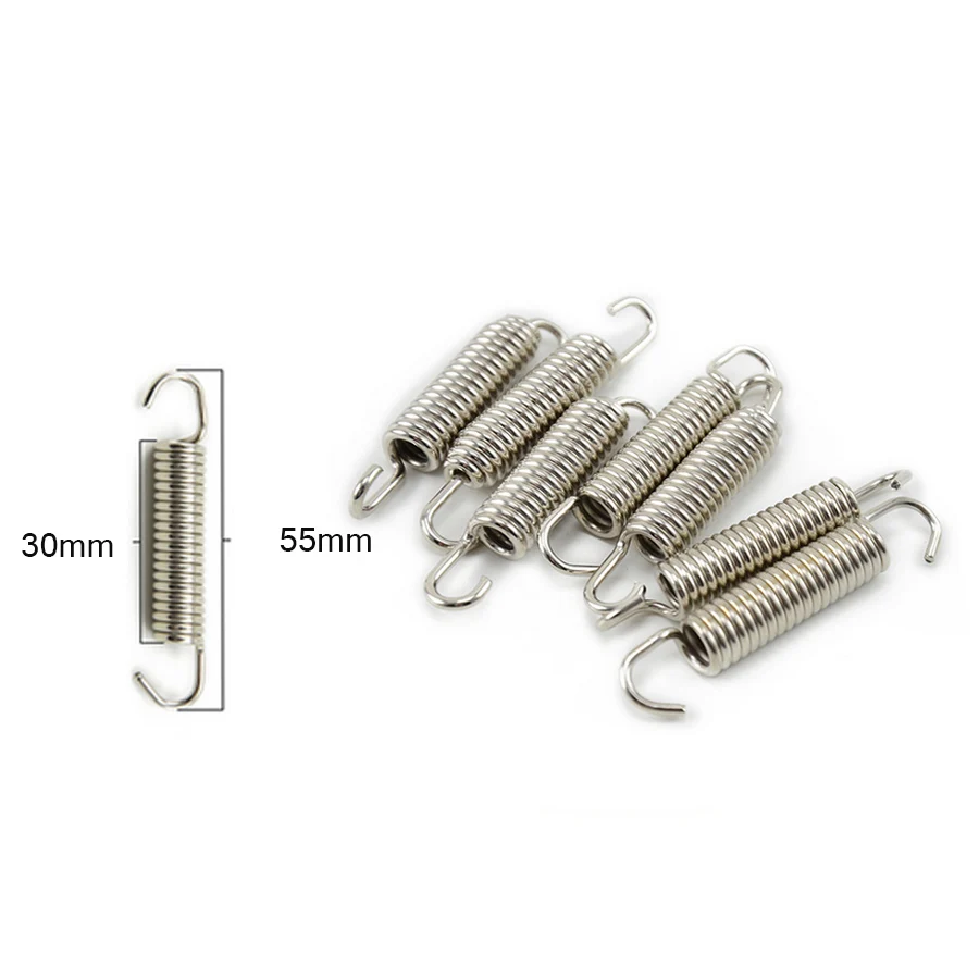 6 Pcs/lot 55mm Stainless Steel Spring One-way hook Motorcycle Exhaust Mounting Welding Fastener Accessories | Автомобили и