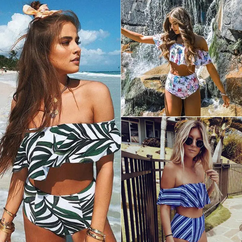 Women Flower Print Off Shoulder Ruffle Swimwear Bikini Bathing suits Triangle Swimsuits Swimming Suit
Women Flower Print Off Shoulder Ruffle Swimwear Bikini Bathing suits Triangle Swimsuits Swimming Suit