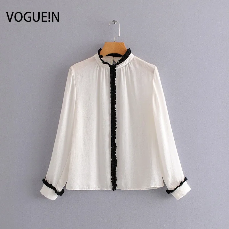VOGUEIN New Womens Contract Color Ruffled Detail Long Sleeve Blouse Shirt Tops Wholesale
VOGUEIN New Womens Contract Color Ruffled Detail Long Sleeve Blouse Shirt Tops Wholesale