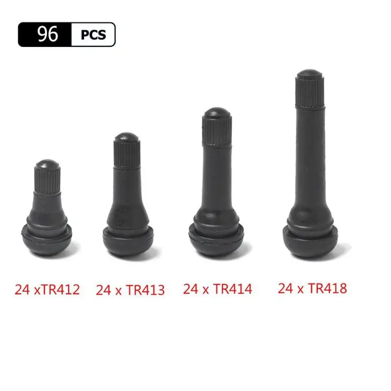 Car Tire Valve Stem Caps 96pcs/lot 24PCS TR412+ 24 TR413+ 24 TR414+ 24 TR418 Snap-in Tire Rubber Valve Stems
Car Tire Valve Stem Caps 96pcs/lot 24PCS TR412+ 24 TR413+ 24 TR414+ 24 TR418 Snap-in Tire Rubber Valve Stems
