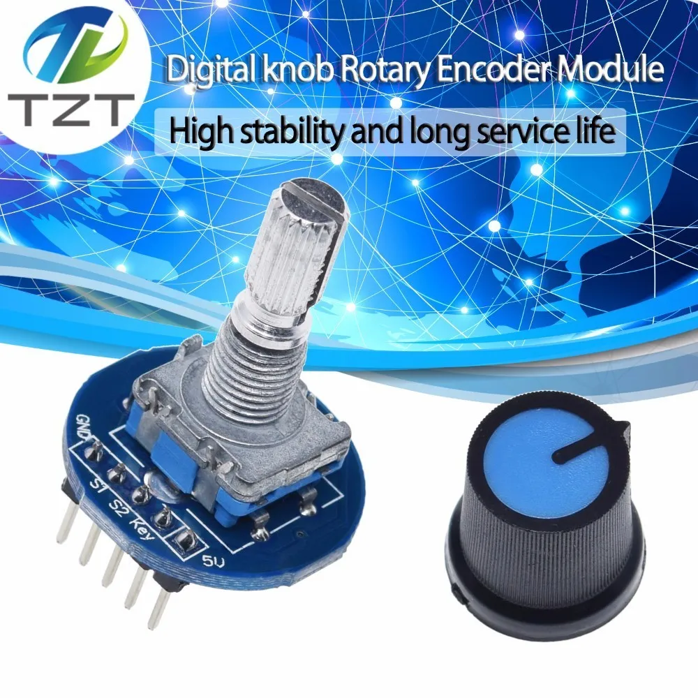 TZT Rotary Encoder Module for Arduino Brick Sensor Development Round Audio Rotating Potentiometer Knob Cap EC11
TZT Rotary Encoder Module for Arduino Brick Sensor Development Round Audio Rotating Potentiometer Knob Cap EC11