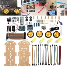 Programmeerbare Speelgoed Voertuigen 4WD Smart Robot Car Kit High Tech Speelgoed Bluetooth IR Obstakel Vermijden Lijn Volgen L298N ForArduino(China)