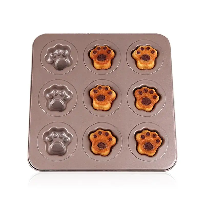 DIY Baking Tray 9PCS Cartoon Cat Claw Cake Bread Baking Pan Champagne Color Non-Stick Cake Mould Kitchen Supplies 2019 new
DIY Baking Tray 9PCS Cartoon Cat Claw Cake Bread Baking Pan Champagne Color Non-Stick Cake Mould Kitchen Supplies 2019 new