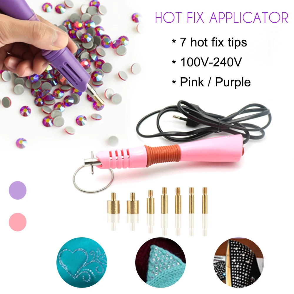 Fast Heated Hotfix Applicator Rhinestones hot fix Iron-on Wand Tool For Clothes Garment Crystal Stone DIY Gun Purple/ Pink
Fast Heated Hotfix Applicator Rhinestones hot fix Iron-on Wand Tool For Clothes Garment Crystal Stone DIY Gun Purple/ Pink
