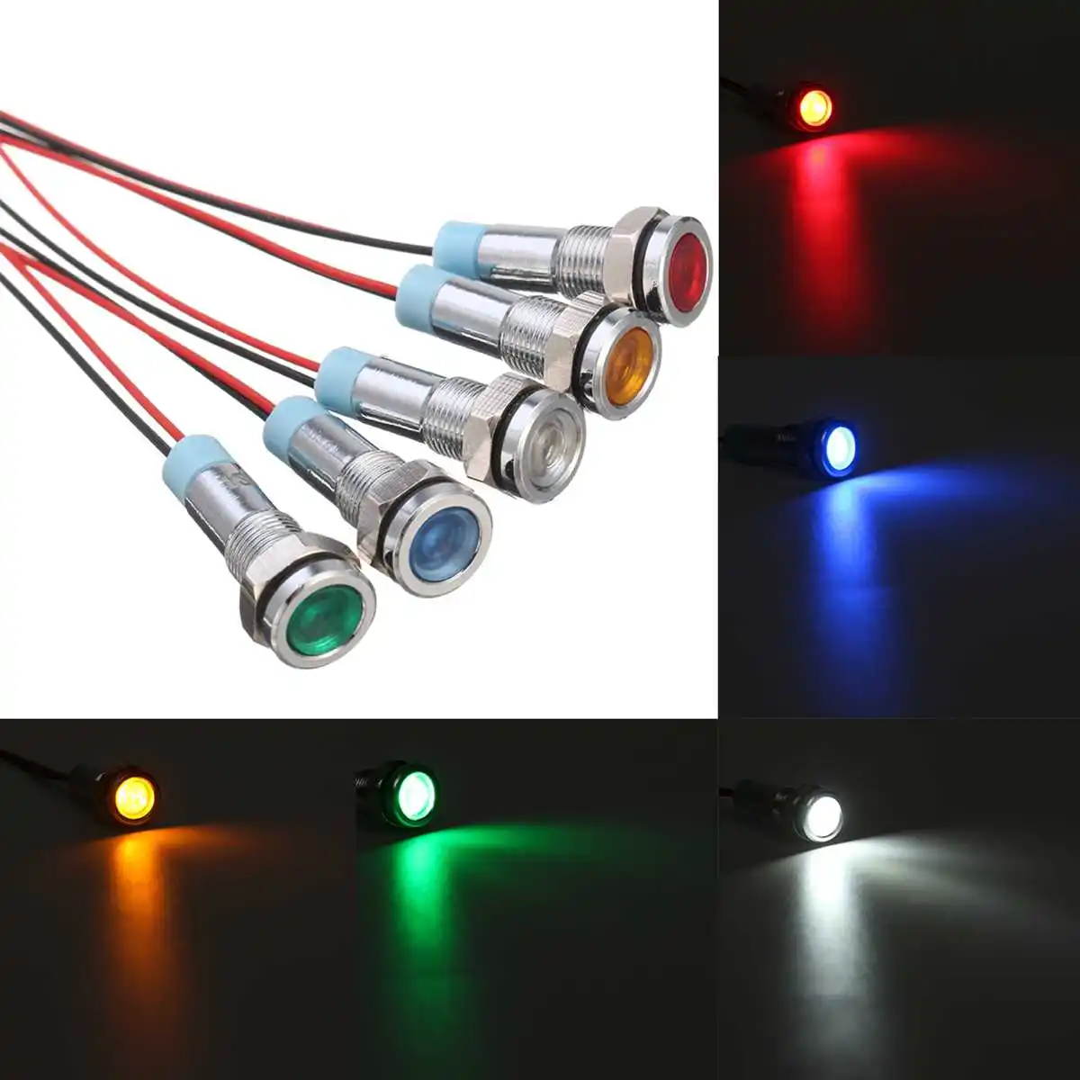 6mm 12V LED Car Metal Indicator Light Dash Light Lamp Wire Leads Red Blue Green Yellow White
6mm 12V LED Car Metal Indicator Light Dash Light Lamp Wire Leads Red Blue Green Yellow White