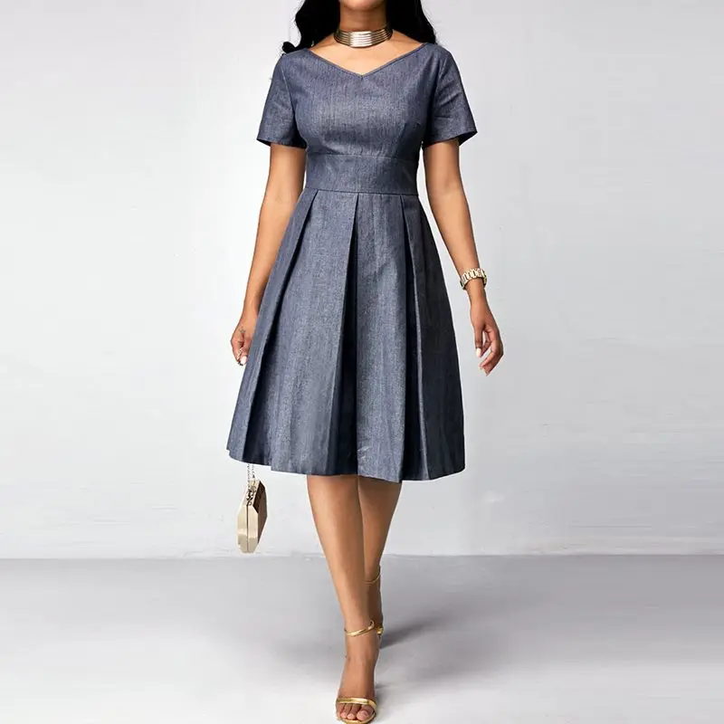 Summer Vintage Office Lady Casual Elegant Party Plus Size Women Dresses Aline Pleated African Purple Female Fashion Retro Dress
Summer Vintage Office Lady Casual Elegant Party Plus Size Women Dresses Aline Pleated African Purple Female Fashion Retro Dress