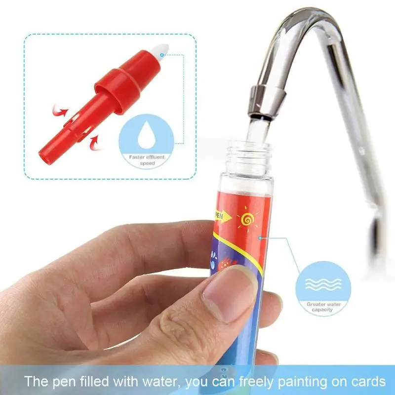 Magic Water Drawing Pen Reusable Water Doodle Brush Non Toxic Clear Water Painting Pen Toys Children Painting Toys
Magic Water Drawing Pen Reusable Water Doodle Brush Non Toxic Clear Water Painting Pen Toys Children Painting Toys