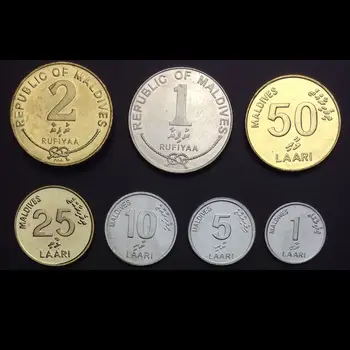 Set 7 Coins of Maldives, 1 5 10 25 50 Laari 1 2 Rufiyaa, Asian, Real Original Genuine coins, Collectible, UNC, Special gift
Set 7 Coins of Maldives, 1 5 10 25 50 Laari 1 2 Rufiyaa, Asian, Real Original Genuine coins, Collectible, UNC, Special gift