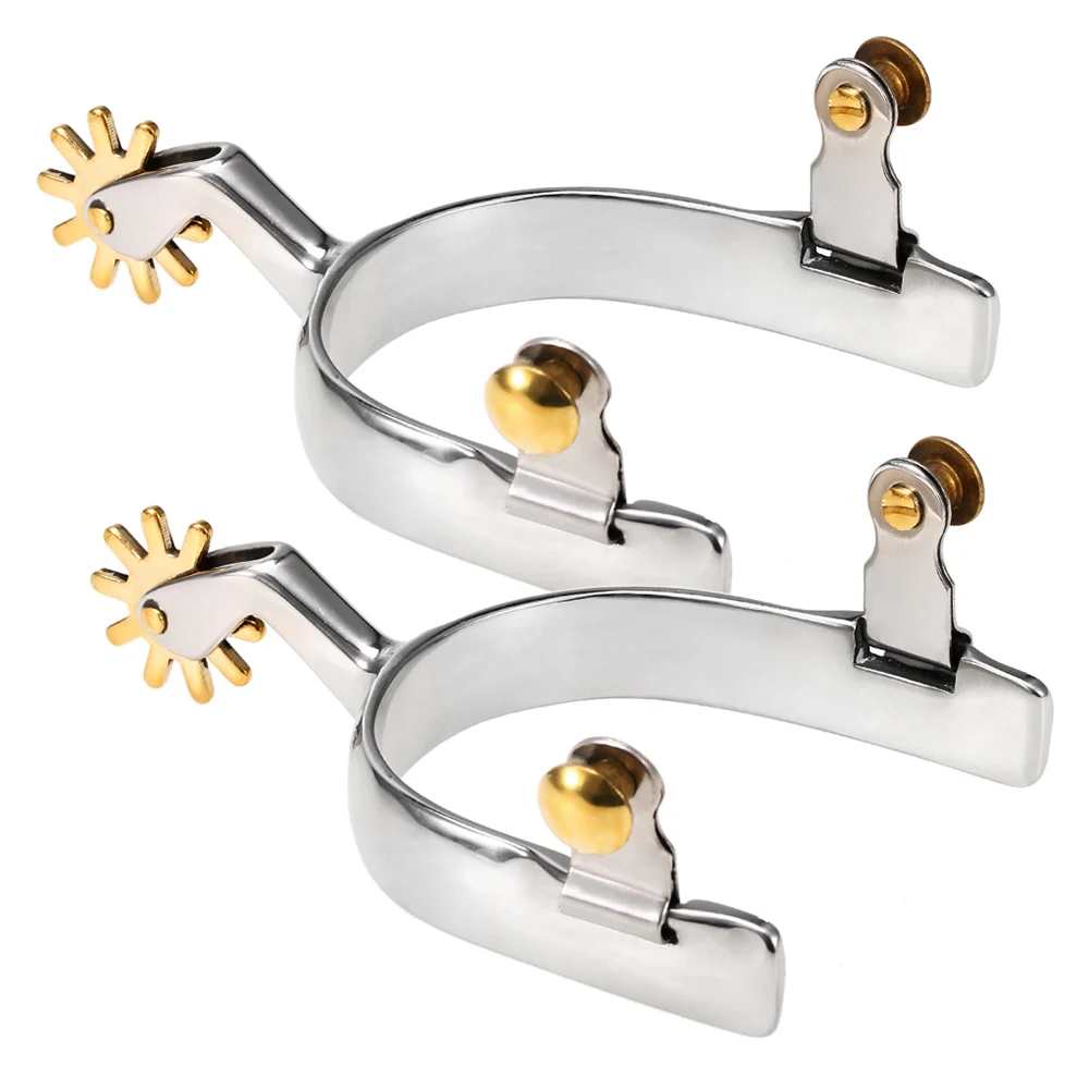 1 Pair Stainless Steel Western Horse Spurs with Copper Rowel Anti-rust Horse Racing Equipment Men Women
1 Pair Stainless Steel Western Horse Spurs with Copper Rowel Anti-rust Horse Racing Equipment Men Women