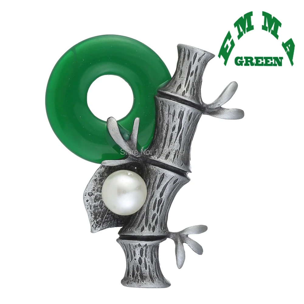 Green Bamboo Brooch Pin with pearl fibule Fashion Jewelry Female Wedding Pins Large Brooches For Women
Green Bamboo Brooch Pin with pearl fibule Fashion Jewelry Female Wedding Pins Large Brooches For Women