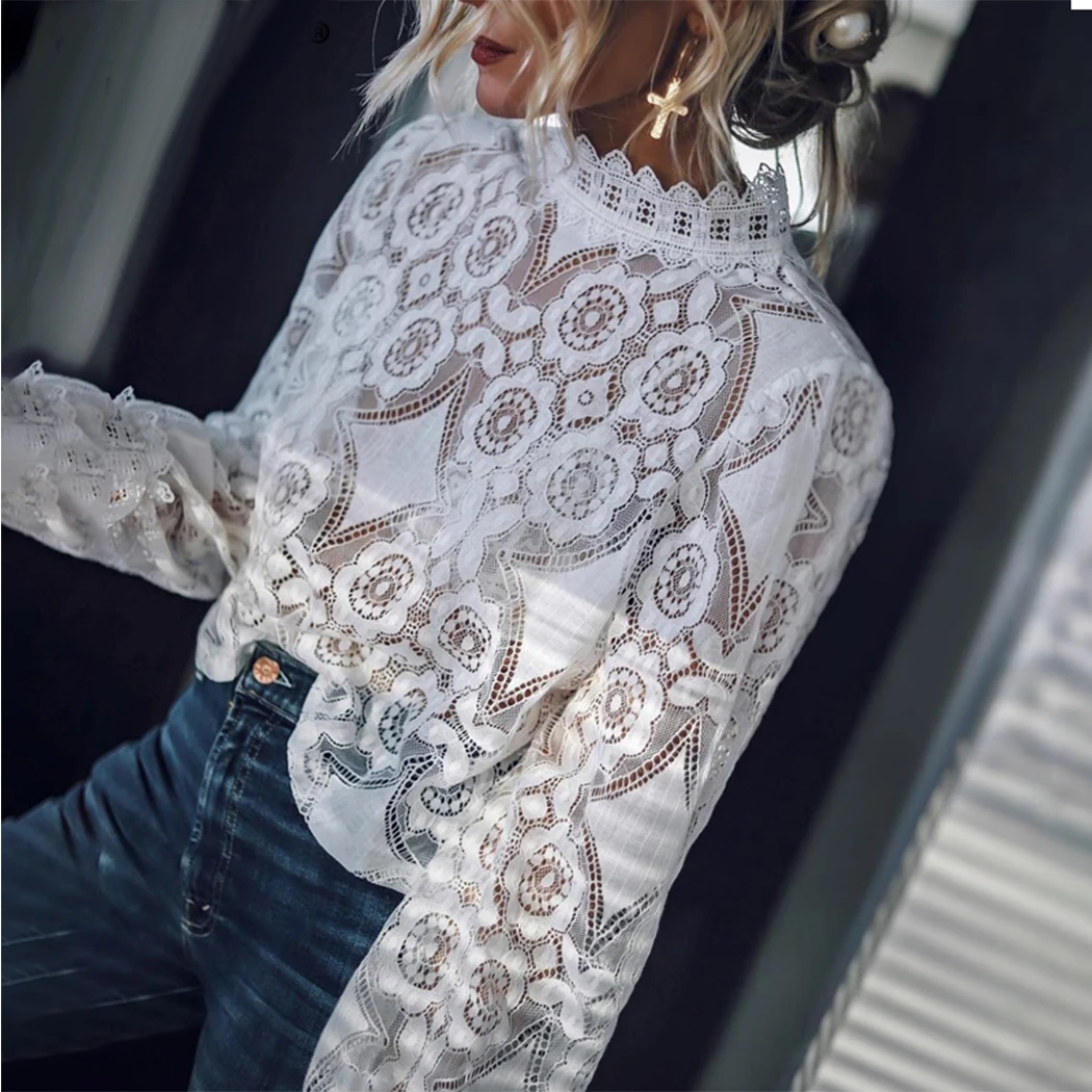 Women Summer Embroidery Tops Ladies Sexy Hollow Out Blouse Tunics Sweet Lace Floral Blouses Long Sleeve White Loose Shirts Blusa
Women Summer Embroidery Tops Ladies Sexy Hollow Out Blouse Tunics Sweet Lace Floral Blouses Long Sleeve White Loose Shirts Blusa