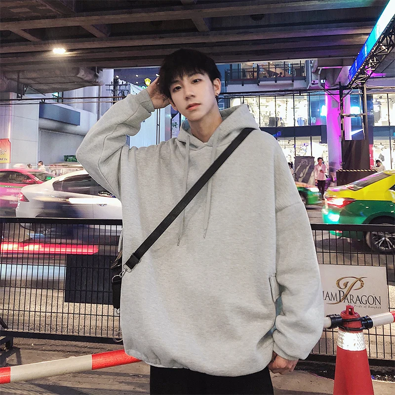2019 Spring Men's Grey/black Color Tide Loose Coats Hooded Hoodies Cotton Clothes Casual sweatshirt High-quality hoodie men
2019 Spring Men's Grey/black Color Tide Loose Coats Hooded Hoodies Cotton Clothes Casual sweatshirt High-quality hoodie men