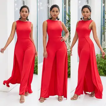 Women Red Jumpsuit Romper Pants Bodycon Playsuit Loose Clubwear Trousers Outfits Sheath Sleeveless Fashion Forked Tail 2019 New
Women Red Jumpsuit Romper Pants Bodycon Playsuit Loose Clubwear Trousers Outfits Sheath Sleeveless Fashion Forked Tail 2019 New