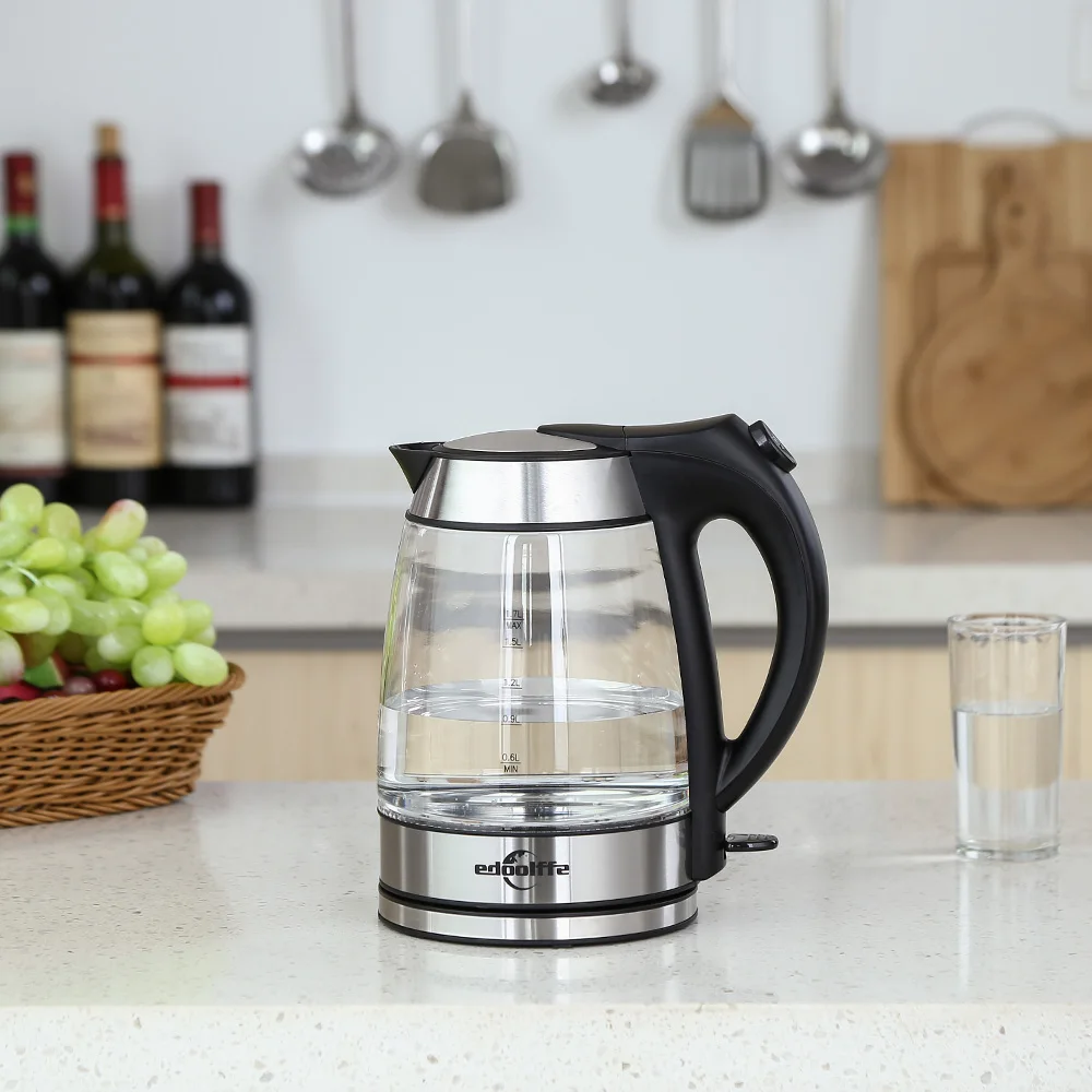 Edoolffe MD - 315 1.7L Large Capacity Handheld Stainless Steel Glass Electric Kettle With Tea Infuser For Home Quick Heating
Edoolffe MD - 315 1.7L Large Capacity Handheld Stainless Steel Glass Electric Kettle With Tea Infuser For Home Quick Heating