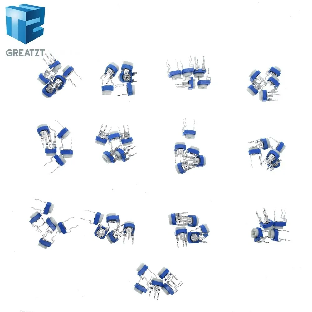 GREATZT Trimming Potentiometer RM065 top adjustment 100R-1M RM065 WH06-2 Variable Resistors Assorted Kit 13Type*5pcs=65PCS KIT
GREATZT Trimming Potentiometer RM065 top adjustment 100R-1M RM065 WH06-2 Variable Resistors Assorted Kit 13Type*5pcs=65PCS KIT