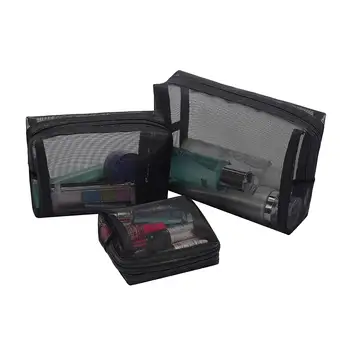 Black Mesh Makeup Bag See Through Zipper Pouch Travel Cosmetic and Toiletries Organizer Bags Pack of 3(S,M,L)
Black Mesh Makeup Bag See Through Zipper Pouch Travel Cosmetic and Toiletries Organizer Bags Pack of 3(S,M,L)