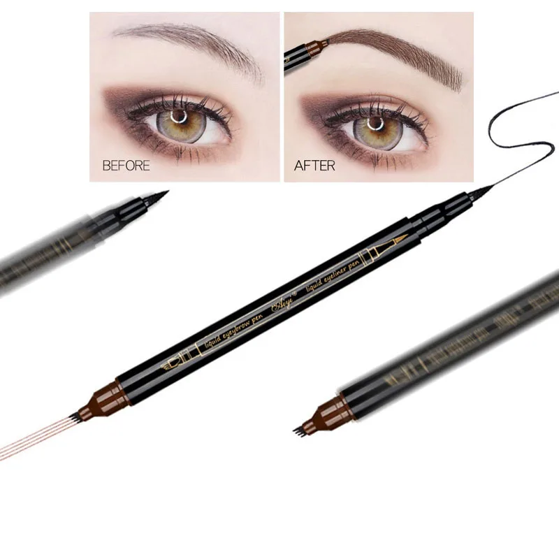 2 In 1 Eyebrow + Eyeliner Pen Four-claw Eye Brow Tint Makeup Four Colors Eyebrow Pencil Brown Black Grey Brush Cosmetic
2 In 1 Eyebrow + Eyeliner Pen Four-claw Eye Brow Tint Makeup Four Colors Eyebrow Pencil Brown Black Grey Brush Cosmetic