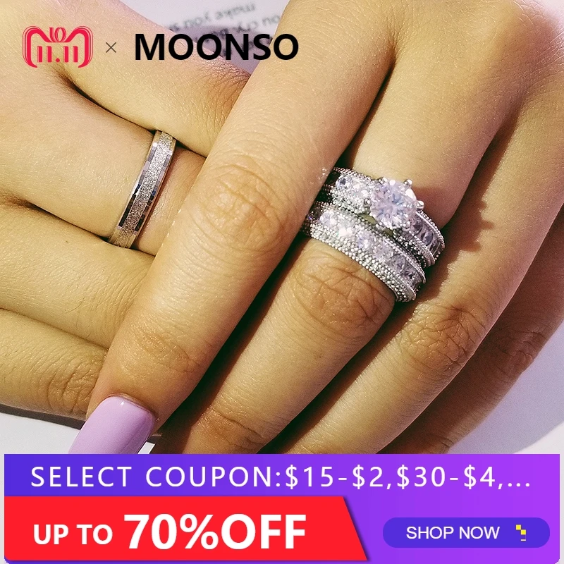 Real 925 Sterling Silver 3pcs in 1 Couple Wedding Ring Set for Bridal Women and men Finger Gift Africa Fashion Jewelry LR4736S 
Real 925 Sterling Silver 3pcs in 1 Couple Wedding Ring Set for Bridal Women and men Finger Gift Africa Fashion Jewelry LR4736S