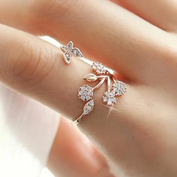 Flower Rose Gold Color Adjustable Rings for Women Fashion Rhinestone Jewelry Engagement Ring Gold Color for Female Anillos Mujer
Flower Rose Gold Color Adjustable Rings for Women Fashion Rhinestone Jewelry Engagement Ring Gold Color for Female Anillos Mujer