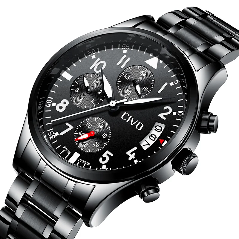 CIVO Mens Watches Gents Date Calendar Relogio Masculino Waterproof Analogue Black Military Sports Watch Quartz Watch For Men
CIVO Mens Watches Gents Date Calendar Relogio Masculino Waterproof Analogue Black Military Sports Watch Quartz Watch For Men