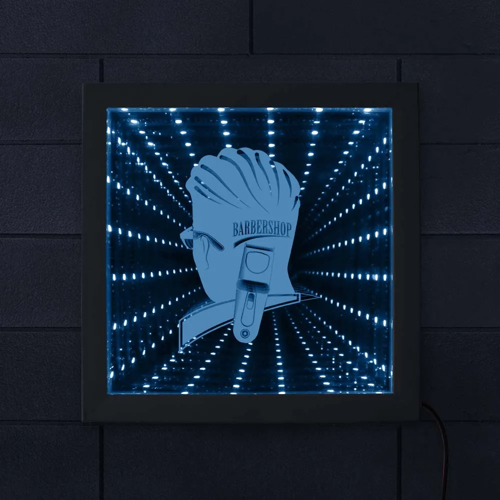 Barber Shop Hairstylist Sign Lighted Artwork LED Infinity Mirror Neon Light Optical Illusion Tunnel Lamp Hairdresser Barber Gift
Barber Shop Hairstylist Sign Lighted Artwork LED Infinity Mirror Neon Light Optical Illusion Tunnel Lamp Hairdresser Barber Gift