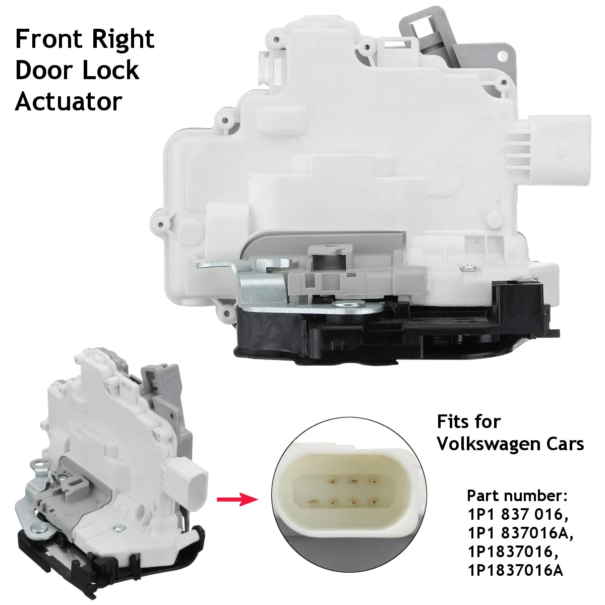 Car Front Right Door Lock Catch Mechanism Actuator 1P1837016 1P1837016A For Volkswagen for VW Cars