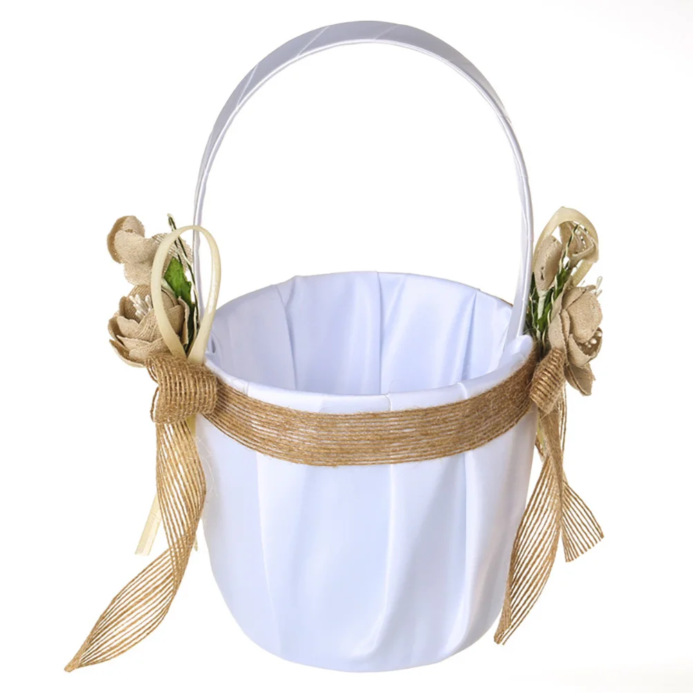 Wedding Flower Girl Basket Hand-Woven White Bride Basket Matrimony Processions Rose Petals Holder Ceremony Party
Wedding Flower Girl Basket Hand-Woven White Bride Basket Matrimony Processions Rose Petals Holder Ceremony Party