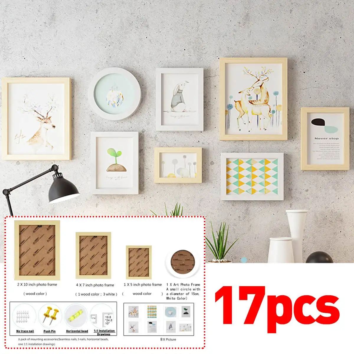 17Pcs Nordic Style Wall Hanging Photo Frame Set Family Picture Display Art Home Decor For Hallway Bedroom Living Room Wall Decor
17Pcs Nordic Style Wall Hanging Photo Frame Set Family Picture Display Art Home Decor For Hallway Bedroom Living Room Wall Decor