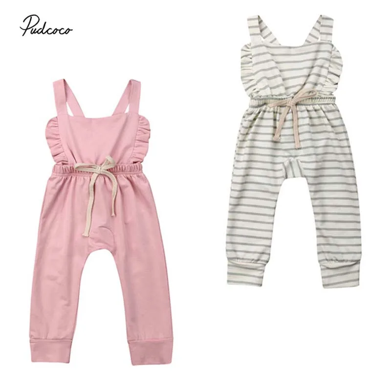 2019 Brand Lovely Summer Infant Baby Girl Cotton Sleeveless Romper Cute Ruffle Stripe Bandage Jumpsuit Clothes Outfit Bib Pants
2019 Brand Lovely Summer Infant Baby Girl Cotton Sleeveless Romper Cute Ruffle Stripe Bandage Jumpsuit Clothes Outfit Bib Pants