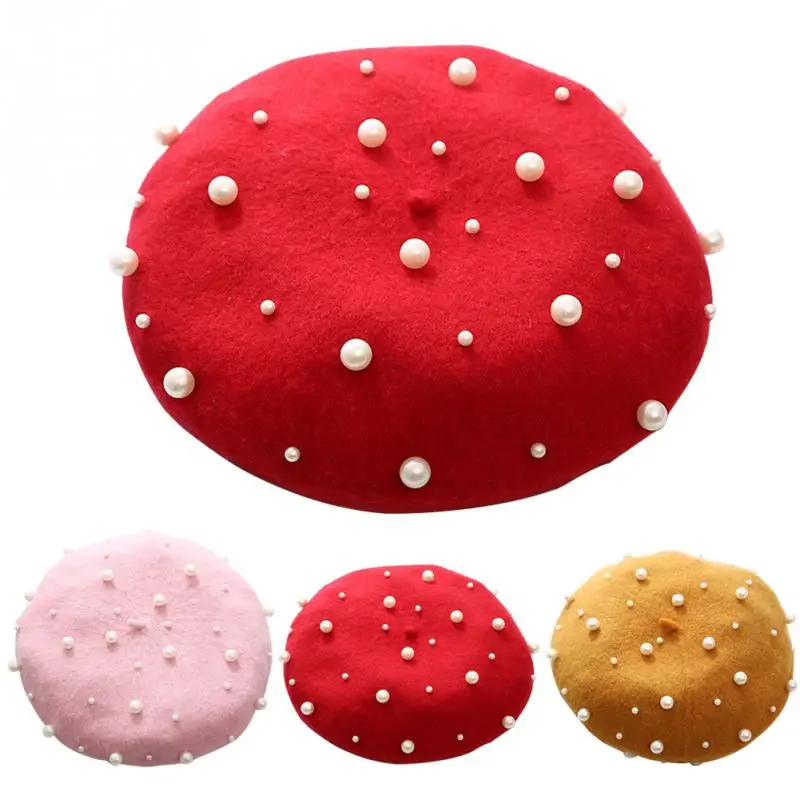 Autumn Winter Women Beret Hats Spring Fashion Soft Beret Artificial Pearl Faux Fleece Embellished Warm Red/Pink Free Size #5
Autumn Winter Women Beret Hats Spring Fashion Soft Beret Artificial Pearl Faux Fleece Embellished Warm Red/Pink Free Size #5