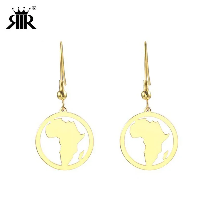 RIR Gold Africa Shape Drop Earrings Stainless Steel African Outline Ethnic Afrocentric Earrings Jewelry For Women
RIR Gold Africa Shape Drop Earrings Stainless Steel African Outline Ethnic Afrocentric Earrings Jewelry For Women