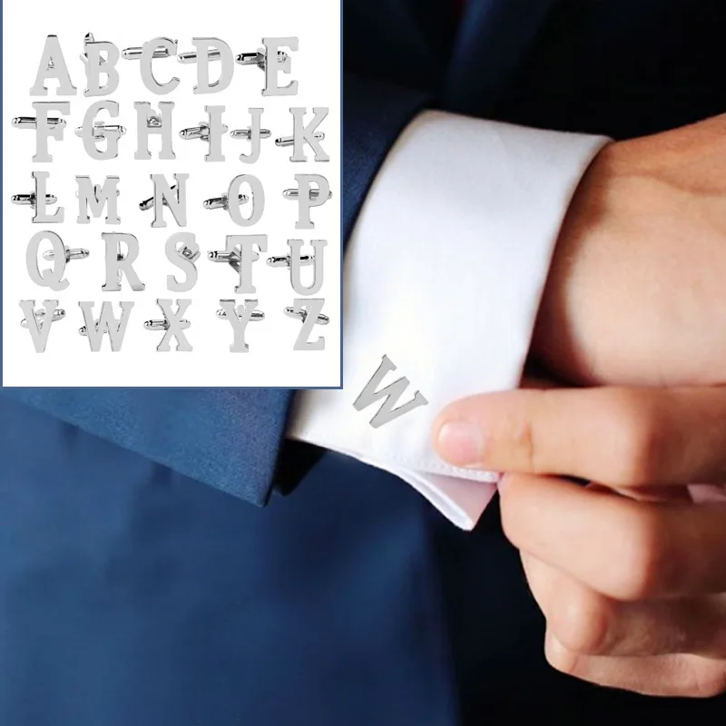 New Initial letter Business Shirt Cufflink Silvery 26 Alphabet Cuff Link Wedding Formal Cufflink
New Initial letter Business Shirt Cufflink Silvery 26 Alphabet Cuff Link Wedding Formal Cufflink