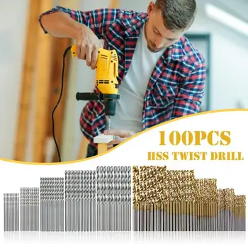 100pcs HSS Titanium Coated Twist Drill Bits Woodworking Drill Bit Set Wood Metal Drilling Tools 1.0/1.5/2.0/2.5/3.0mm
100pcs HSS Titanium Coated Twist Drill Bits Woodworking Drill Bit Set Wood Metal Drilling Tools 1.0/1.5/2.0/2.5/3.0mm