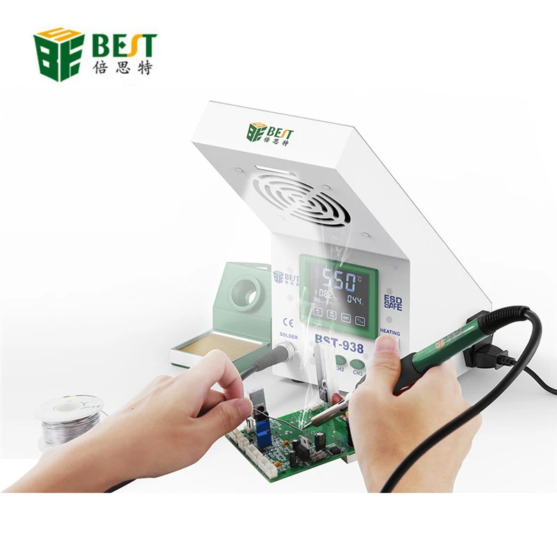 BEST BST-938 220V Multi-funcational 3 in 1 Soldering Iron Station Soldering Smoke Absorber LED Light Durable
BEST BST-938 220V Multi-funcational 3 in 1 Soldering Iron Station Soldering Smoke Absorber LED Light Durable